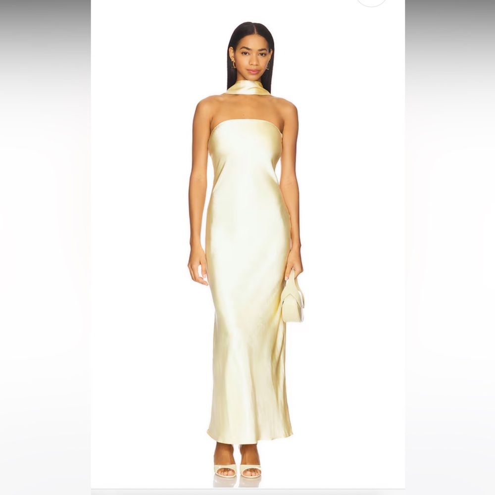 Satin butter yellow dress